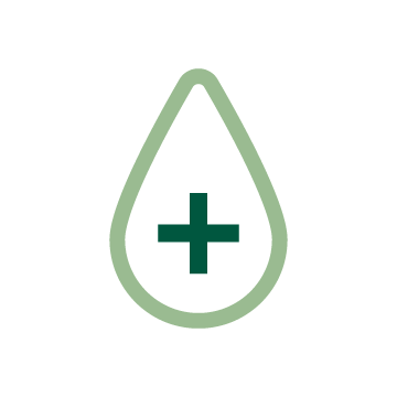 Drop Icon with Plus Symbol in Green